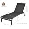 Black Steel Adjustable Chaise Lounge Chair with Breathable Fabric